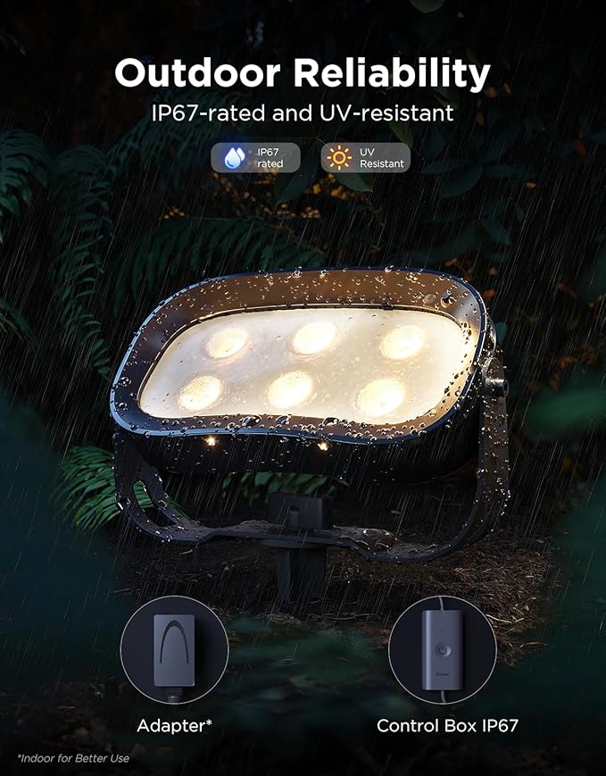 Govee Outdoor Tree Lights 3-Pack, RGBWIC LED Landscape Lighting, Outdoor Lights for Yard Garden Patio, 66 Scene Modes for Holiday Party and Event, App Control, Google Assistant, Matter Govee