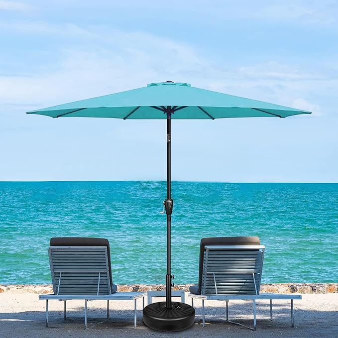 Simple Deluxe 9' Patio Umbrella Outdoor Table Market Yard Umbrella with Push Button Tilt/Crank SimpleDeluxe