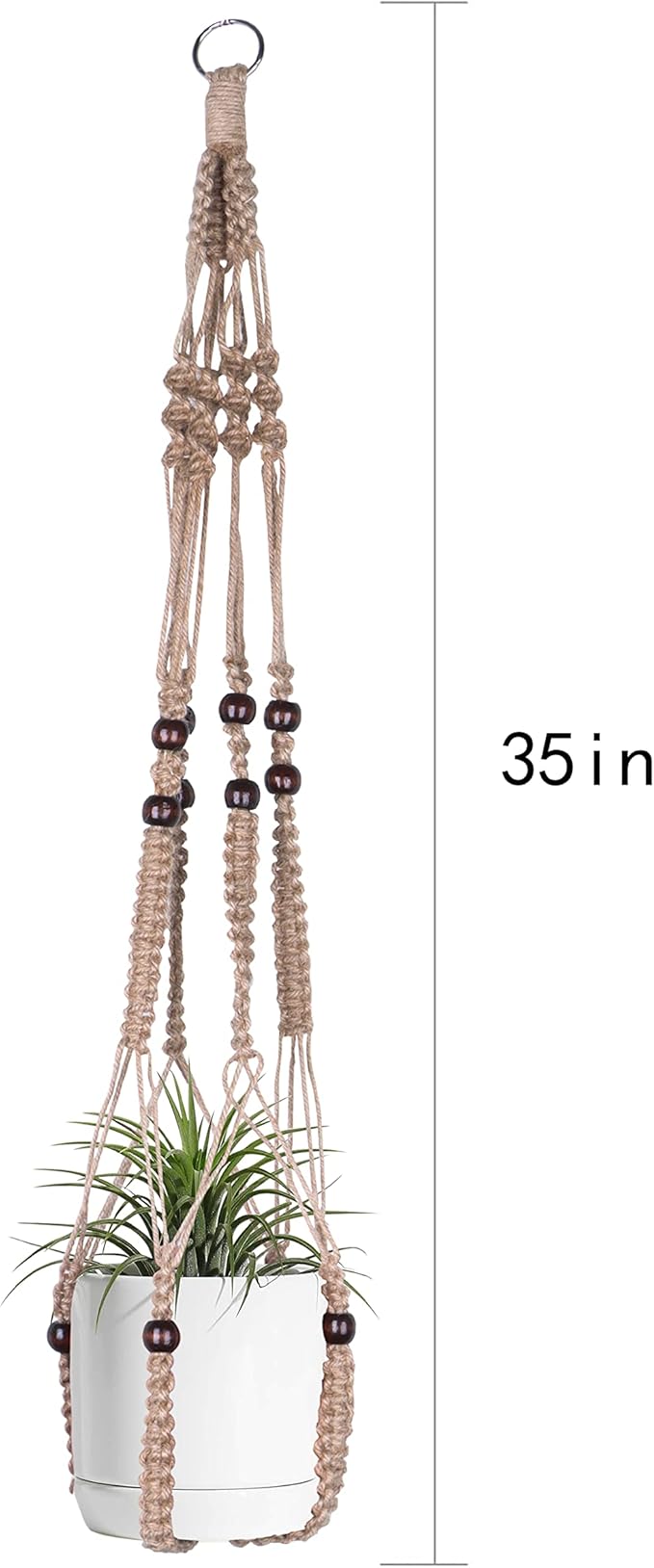 Macrame Plant Hanger Indoor Hanging with Wood Beads Macrame Planters No Tassel for Indoor Outdoor Boho Home Decor 35 Inch(Brown, 2) BlueMake