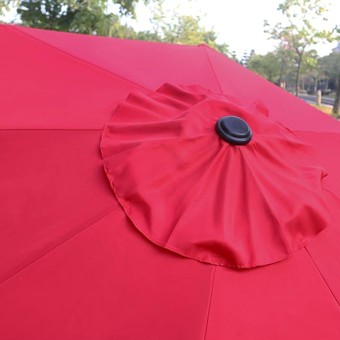 Sunnyglade 9' Patio Umbrella Outdoor Table Umbrella with 8 Sturdy Ribs (Red) Sunnyglade