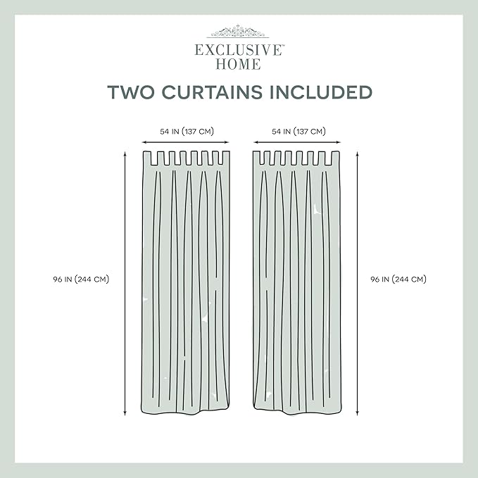 Exclusive Home Cabana Solid Indoor/Outdoor Light Filtering Hook-and-Loop Tab Top Curtain Panel Pair, 54"x96", Vanilla Exclusive+Home