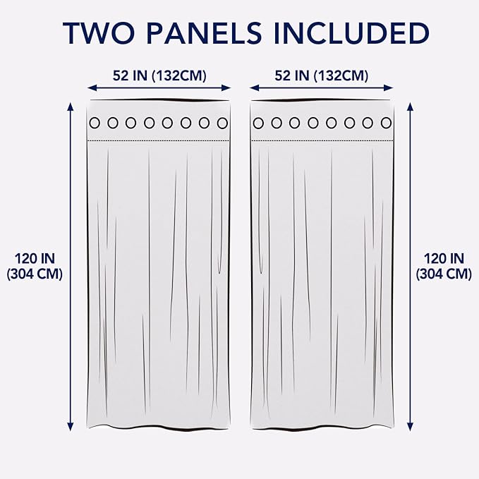 PureFit Outdoor Curtains for Patio Waterproof Weatherproof, UV Resistant Outside Curtains for Gazebo, Front Porch, Pergola, Sun Blocking Privacy Curtain, 52W x 120L inch, Set of 2, White PureFit