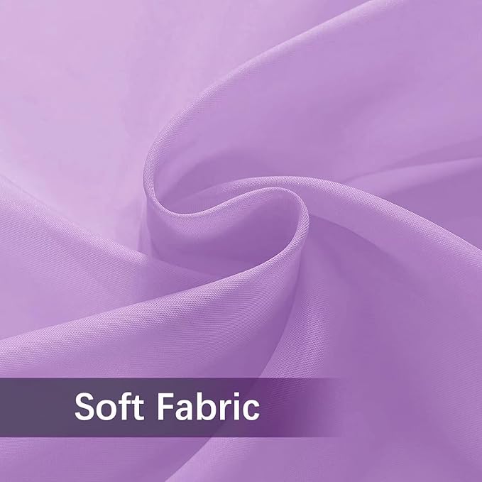 SpaceDresser Waterproof Outdoor Sheer Curtains for Patio - 2 Panels Rod Pocket Indoor Voile Sheer Curtain for Living Room,52W x 120L inch,Lavender SpaceDresser
