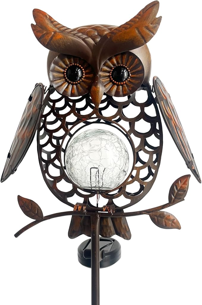 HONGLAND Solar Lights Outdoor Decor Waterproof, Solar Owl Garden Decorative Stake, Whimsical Gardening Gifts for Women Mom, Owl Outdoor Lights for Yard Patio Lawn Decor HONGLAND