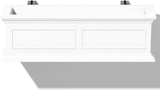 Veradek Brixton Series Plastic Railing Planter - Rectangular Planter for Outdoor Deck/Balcony | Crack-Resistant with Adjustable Rail Attachment | Classic Estate Design for Herbs, Succulents, Flowers VeradekOutdoor