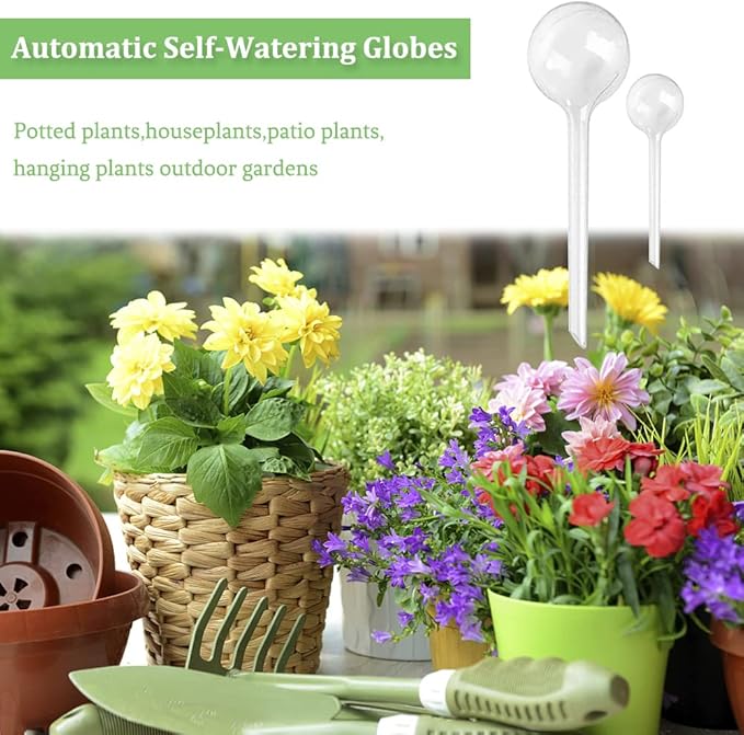 14 Pcs Plant Clear Watering Bulbs,Plastic Automatic Self-Watering Globes,Garden Water Device Watering Bulbs for Plant Flower Indoor Outdoor -PlantWateringGlobes-