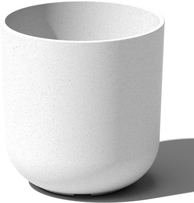 Veradek Mason Series Lima Planter - Round Planter for Indoor or Outdoor Porch/Garden | Made from Plastic-Stone Composite with Drainage Holes | Modern Décor for Succulents, Flowers, Small Plants VeradekOutdoor