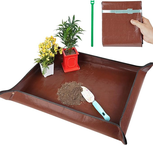 39.5" X 31.5" Large Repotting Mat for Indoor Plants Transplanting and Dirt Control - Portable Potting Tray for Plant Lovers Gardening Gifts for Women Men FocusonGardeningProjects