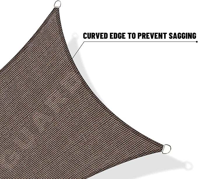 SUNNY GUARD Sun Shade Sail 10' x 13' Rectangle Brown UV Block Sunshade for Backyard Yard Deck Patio Garden Outdoor Activities and Facility(We Make Custom Size) SUNNYGUARD