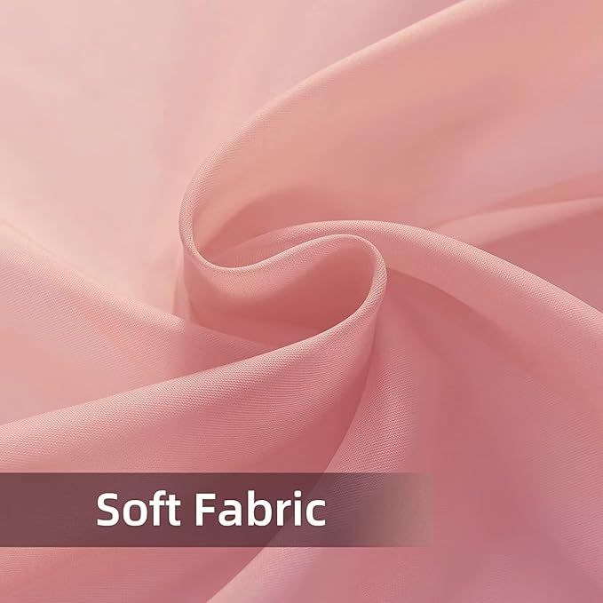SpaceDresser Waterproof Outdoor Sheer Curtains for Patio - 2 Panels Rod Pocket Indoor Voile Sheer Curtain for Living Room,100W x 96L inch, Blush SpaceDresser