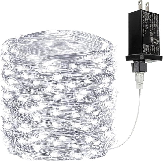 66Ft 200LED Fairy Lights Plug in, Waterproof String Lights Outdoor & Indoor 8 Modes with Timer, Christmas Light Bedroom Decor, Twinkle Light for Girl's Room Garden Christmas Decorations (Cool White) BHCLIGHT