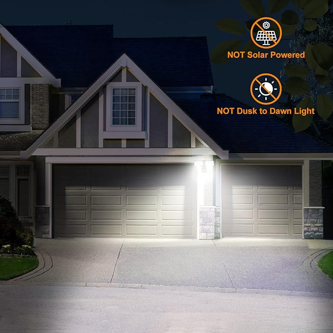LEPOWER 30W LED Security Lights Motion Sensor Light Outdoor, 3200LM Motion Security Light, 5500K, IP65 Waterproof, 2 Head Motion Detector Flood Light for Garage, Yard, Porch, Brown (NOT Solar Powered) LEPOWER