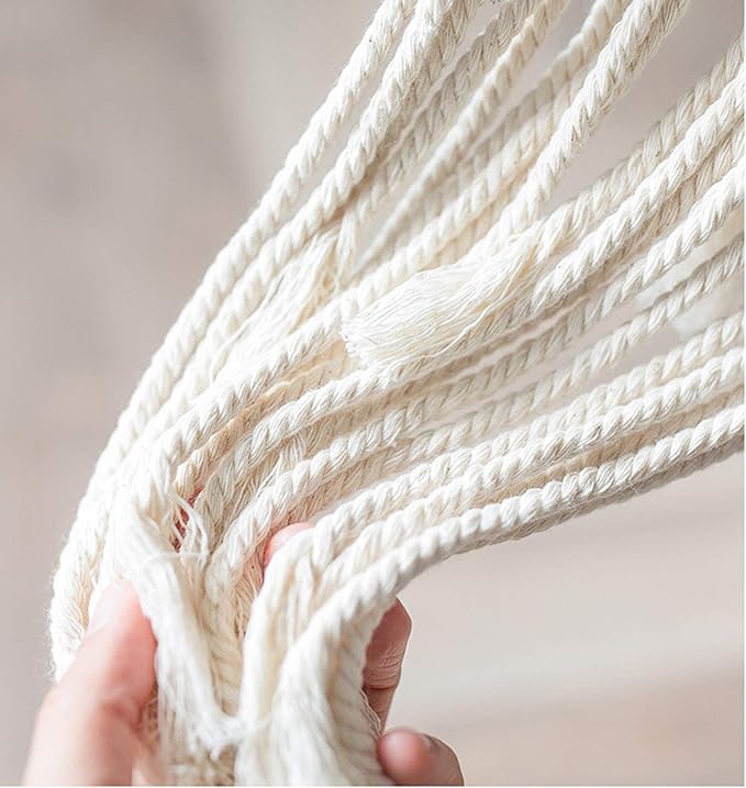 Cuttte Macrame Plant Hanger, Indoor Outdoor Hanging Planter Basket, Hanging Plant Holders, Decorative Macrame Hangers, 4 Legs 43.3 Inch, Cream Color, Boho Decor Cuttte