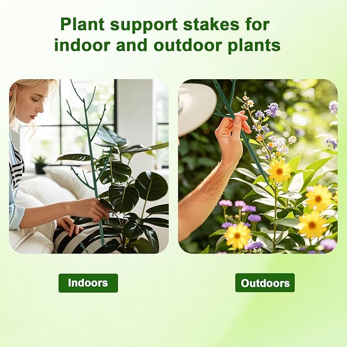 15 Pack Stackable Plant Support Stakes, Garden Trellis for Climbing Plants Indoor and Outdoor Use, Plant Accessories for Potted Plants Monstera, Plant Sticks for Climbing Plant Stems PERSZEN