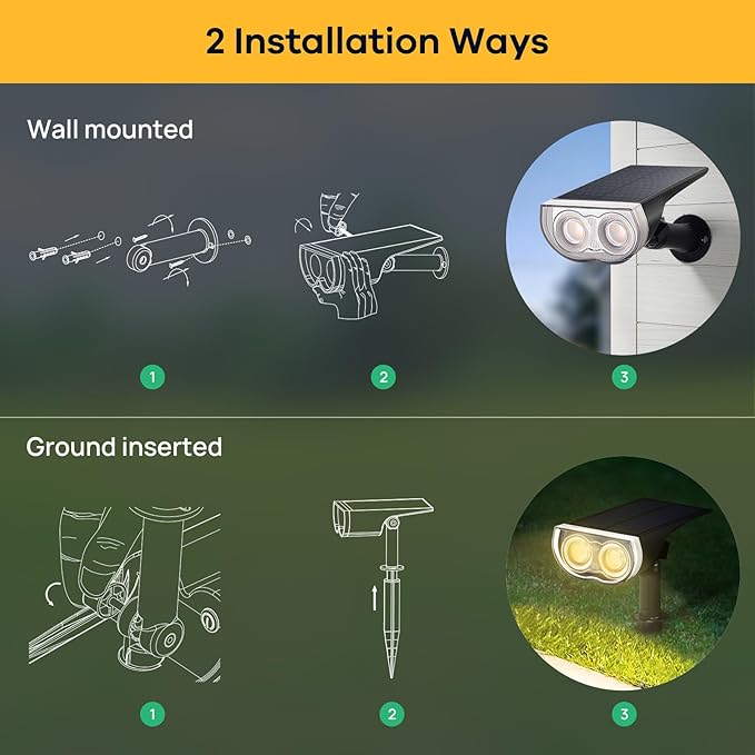 Linkind Solar Lights Outdoor StarRayS, Bright Solar Spot Lights Outdoor, IP67 Waterproof Spotlights for Landscape Garden Yard Walkway Patio Tree（Warm White, 6 Pack） Linkind