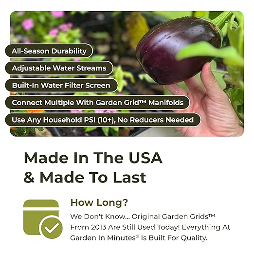 The Garden Grid | Preassembled Garden Watering System for Raised Beds | Drip Irrigation System & Soaker Hose - But Better | 1-Min Setup, USA-Made, Lasts 5-10x Longer | Size: 2x8 -Dims: 22.5"x88" GardenInMinutes