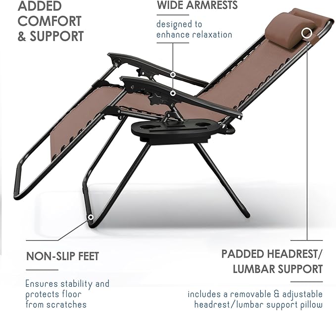 Nestl Zero Gravity Chairs Set of 6 - Brown Nestl