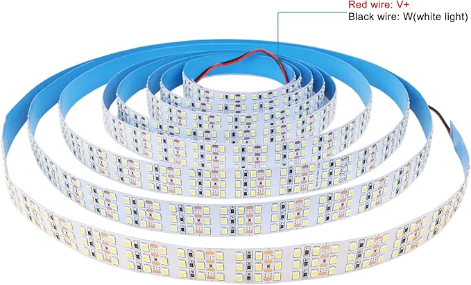 16.4ft SMD 2835 White LED Strip Lights 12V 1800 LEDs Triple Row Daylight White 6000K Dimmable LED Flexible LED Tape Lights for Home, Bed, Kitchen Decor(Non-Waterproof IP20) LEDENET