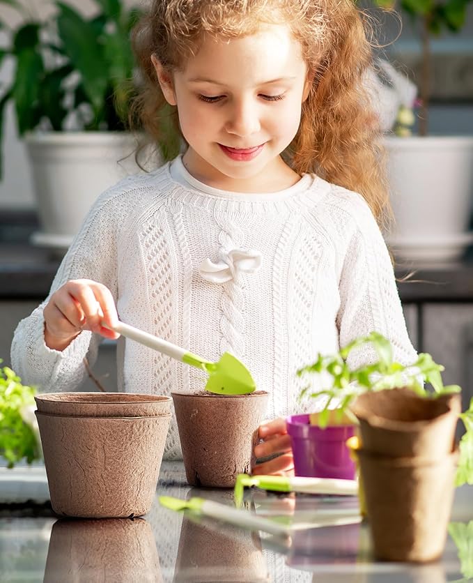 homenote Peat Pots, 30 Pcs 4 Inch Seed Starting Pots with Drainage Holes Round Nursery Plants Pots with Bonus 20 Plant Labels HOMENOTE