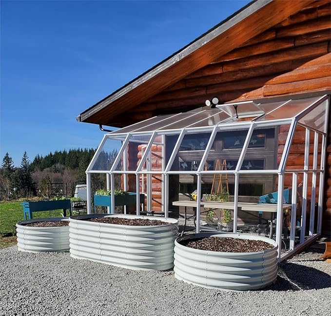 A ANLEOLIFE Set of 14, 18 Inch Tall Raised Garden Beds Kit, Heart-Shaped, Long Oval & Round Metal Planters – Ideal for Creative Garden Layouts, Antique White AAnleolife