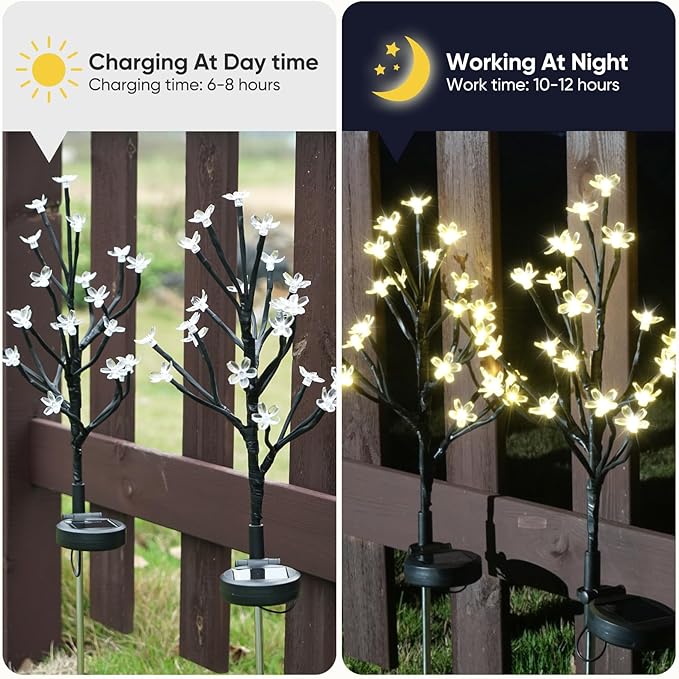 Solar Garden Lights Outdoor,Solar Lights Outdoor Decorative Waterproof for Outside 8Pack,160Led Solar Flowers Garden Decor, Yard Pathway,Patio Fairy Decorations,Gardening Gifts for Women Mom IUEECEN