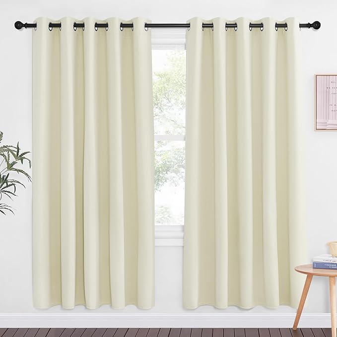 NICETOWN Beige Blackout Curtains for Bedroom 72 Inches Long, Thermal Insulated Room Darkening Grommet Window Curtains for Living Room Nursery, 66 inch x 72 inche, 1 Panel NICETOWN