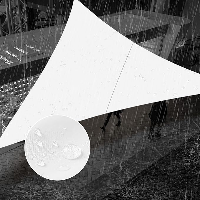 SUNNY GUARD Waterproof Sun Shade Sail 12'x24'x26.8' White Right Triangle UV Block Sunshade for Backyard Yard Deck Patio Garden Outdoor Activities and Facility(Customized) SUNNYGUARD