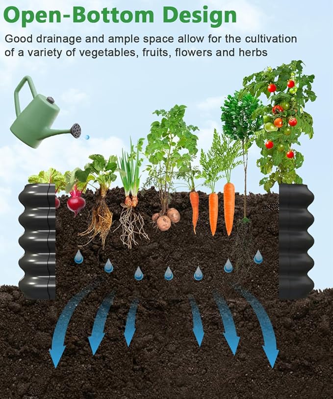 3.0x1.8x1.0ft Raised Garden Bed Kit, Rustproof PP Material Garden Box, Flower Bed with Tool-Free Assembly Design, Rectangular Planter Boxes for Outdoor Vegetables Flower Fruit Herb, Black Sprimden