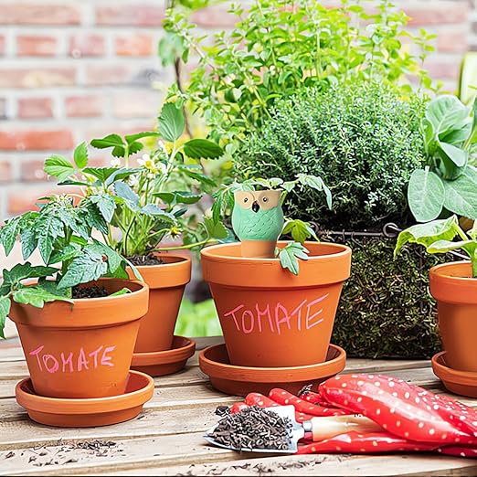 4 Pack Terracotta Watering Spikes, Vacation Self-Watering Planters Devices - Continuous Moisture with Slow Release Watering System - Perfect for Indoor Outdoor Plants (Owl Shape) CZWLHG