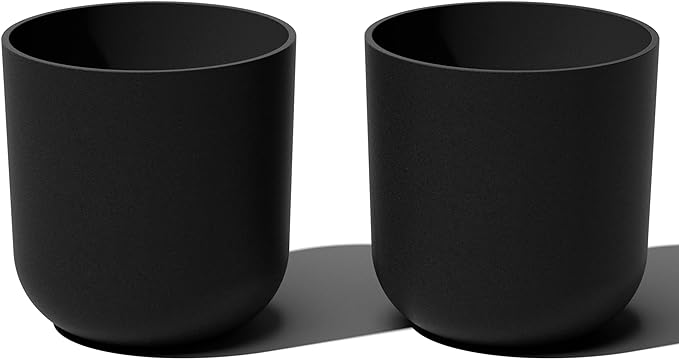 Veradek Mason Series Lima Planter - Round Planter for Indoor or Outdoor Porch/Garden | Made from Plastic-Stone Composite with Drainage Holes | Modern Décor for Succulents, Flowers, Small Plants VeradekOutdoor