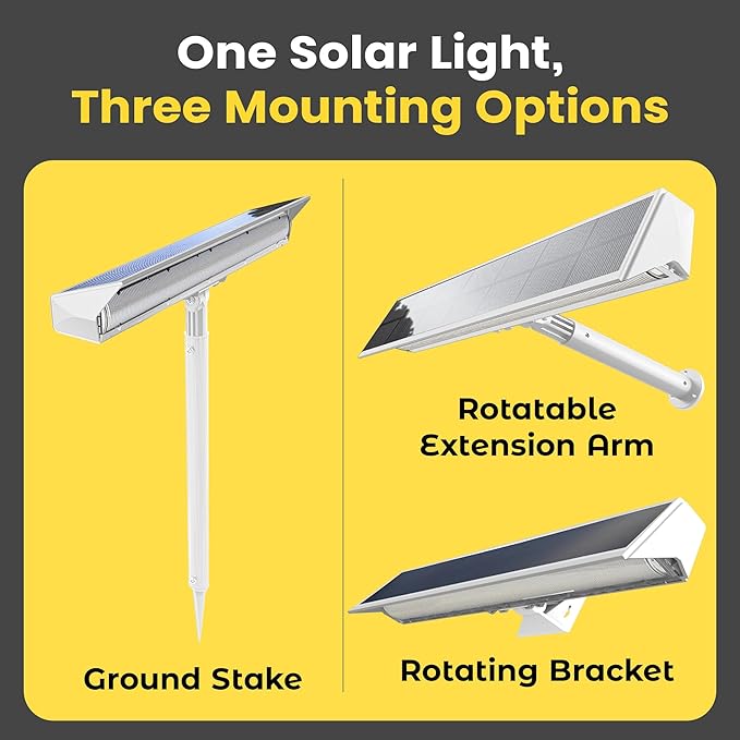 Brighticonic Solar Sign Lights Outdoor White – LED Solar Sign Light for House Numbers & Real Estate Signs – 13" Warm White Floodlight, IP65 Waterproof, Dusk to Dawn Solar Mailbox Light Brighticonic