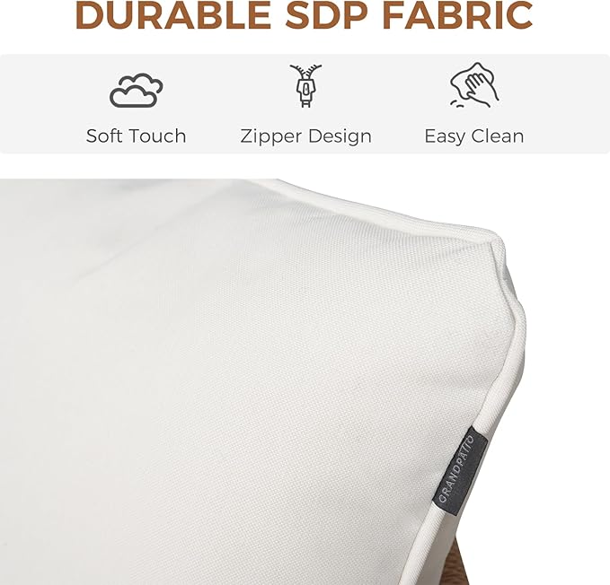 Grand patio 5-Piece Outdoor Dining Set for 4 with 1 Rectangle Expandable Table for 4-6 Person, Metal Woven Wicker Fixed Patio Chairs with Thickened Cushions for Yard, Poolside (Natural) GrandPatio