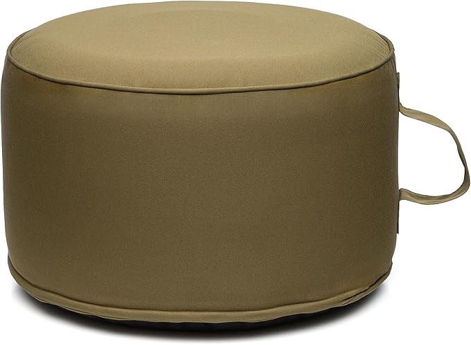 QILLOWAY Indoor/Outdoor Inflatable Stool,Round Ottoman,All Weather Foot Rest for Camping or Home,Sage QILLOWAY