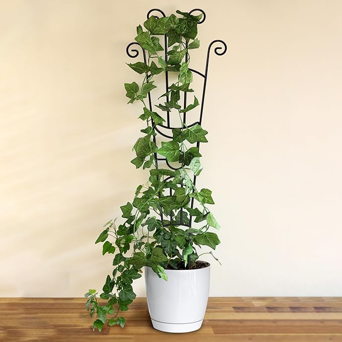32.6in Plant Trellis for Climbing Plants Indoor, Expandable Large Metal Trellis for Potted Plants, Heavy-Duty Tall Pothos Plant Climber Support for Ivy Pothos Hoya Monstera, 4P Xeeol