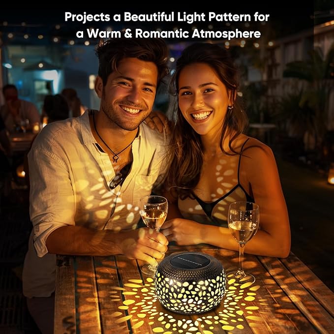 Solar Lantern Outdoor Patio Decor: Solar Lanterns Outdoor Waterproof Hollow Out Retro Metal Solar Powered, Outside Yard Porch Garden Balcony Desk Bedroom Indoor Tabletop Decorations 2 Lighting Colors NFEVER