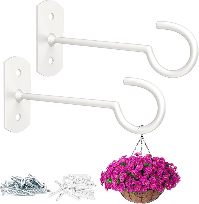 Plant Hook 6inch,Plant Hanger Shepherds Plant Bracket for Wall Hanging Wind Chimes Lanterns,Bird Feeder,Flower Basket,Home Decor Indoor & Outdoor 2 Pack QualityEfficiency