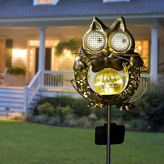 Solar Lights Outdoor Decor, Solar Cat Yard Decorations Outdoor, Garden Decorative, IP65 Waterproof, Gifts for Women Mom, for Yard Patio Lawn Pathway Landscape Rootora