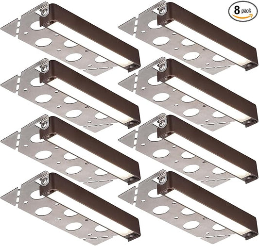 LEONLITE 8-Pack 7 Inch LED Hardscape Lighting, Update Retaining Wall Lights, LED Landscape Lighting, 12-24V AC/DC Paver Light Low Voltage, 3W/4W/5W Dimmable Outdoor Step Lights, 5000K Daylight, ETL LEONLITE