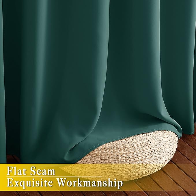 NICETOWN Bedroom Window Blackout Curtain Panel - Home Decoration Thermal Insulated Blackout Drape/Drapery for Loft, Guestroom (Hunter Green, 1 Panel, 80 x 84 inch) NICETOWN