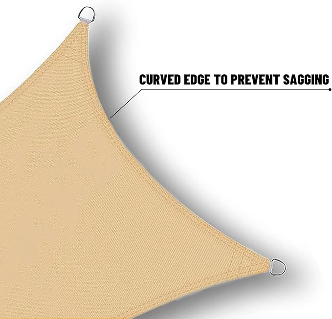 SUNNY GUARD Waterproof Sun Shade Sail 10' x 16' Sand Rectangle UV Block Sunshade for Backyard Yard Deck Patio Garden Outdoor Activities and Facility(Customized) SUNNYGUARD