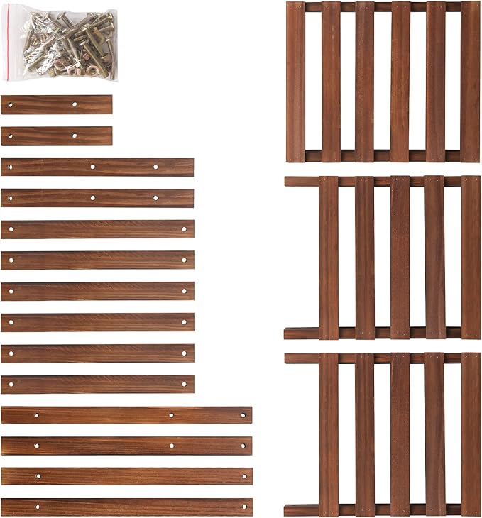 3 Tiers Plant Stand Indoor,Wood Plant Stands for Indoor Plants Multiple,Corner 3 Steps Ladder Plant Shelf High Low Flower Stand Planter Display Rack for Patio Balcony Living Room Jotboom