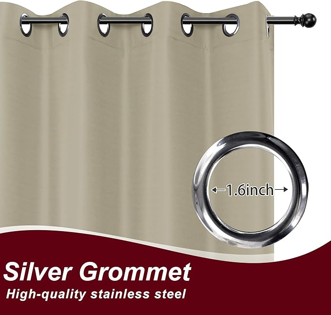 HolidayIdeas Grommet Outdoor Curtains for Patio Waterproof 8 Pcs All Weather Balcony Outside Curtains for Apartments, Gazebo, Pergolas, Porch, 54x84 Inch, Taupe HolidayIdeas