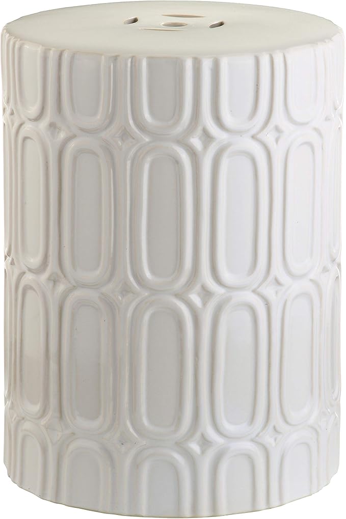 Safavieh Melody Glazed Ceramic Decorative Garden Stool, Cream SAFAVIEH