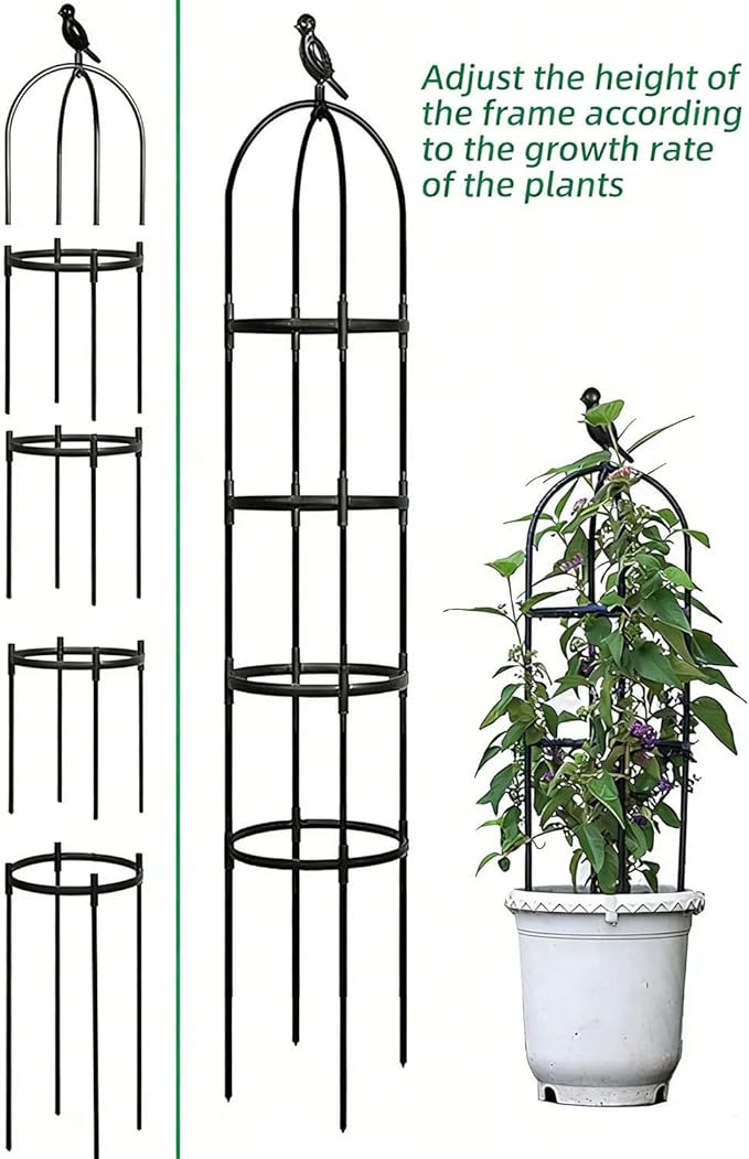 Garden Trellis 67in, Plant Trellis for Climbing Plants, Outdoor Indoor Heavy Duty Plant Trellis for Potted Tomatoes, Clematis, Vines, Flowers, Vegetables. Mowpun