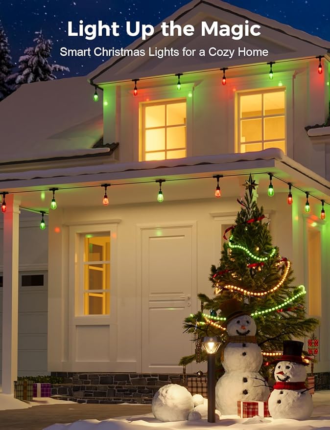 XMCOSY+ Smart Outdoor String Lights, 72.5Ft Patio Lights Waterproof, App Control, Compatible with Alexa, RGBCWIC Color Changing LED String Light for Outside XMcosy