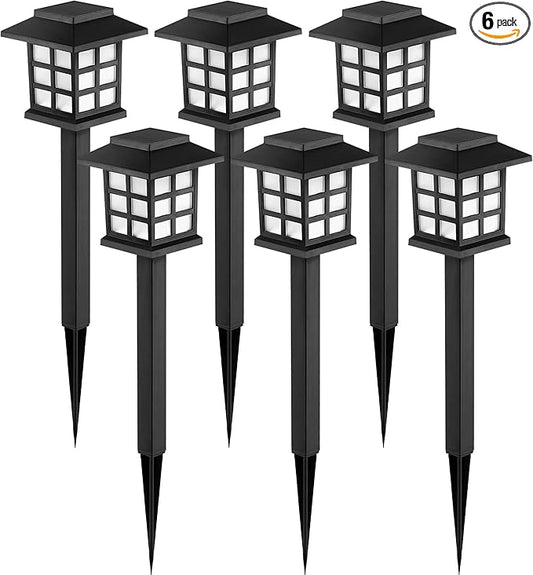GIGALUMI Solar Outdoor Lights，6 Pack LED Solar Lights Outdoor Waterproof, Solar Walkway Lights Maintain 10 Hours of Lighting for Your Garden, Landscape, Path, Yard, Patio, Driveway GIGALUMI