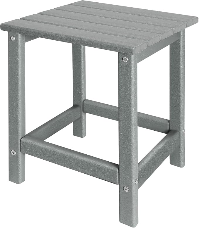 Outdoor Side Tables Adirondack, HDPE Small Table for Patio,Outside End Table for Porch, Deck, Pool, Weather Resistant/Easy Maintenance GARDENSTAR