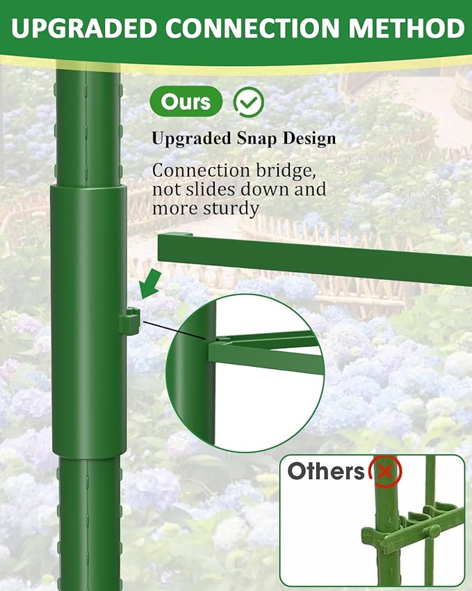 6 Pack Tomato Cages for Garden, 51in*13in Adjustable Tomatoes Plant Stakes Support Cages Trellis, Garden Trellis for Vegetable Flowers Fruits Climbing Plants- 20 Binding Wires Included MYMULIKEHOME