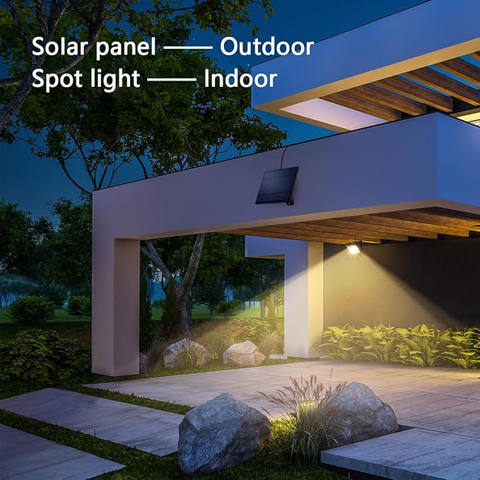 Solar Lights Outdoor Dusk to Dawn 4400mAh Solar Flood Lights Waterproof LED 3000K Spot Light for Yard, Street, Porch, Outside, Landscape Lighting, Warm White OusamLED