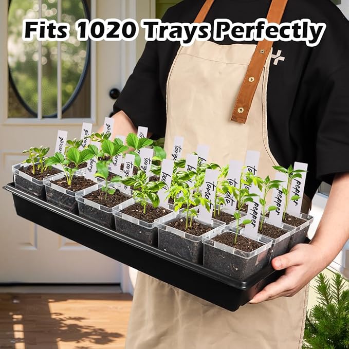 3.3 Inch Clear Nursery Pots with Drainage,90 Pack Square Seedling Pots with Plant Lables,Reusable Seed Starter Pots for Succulents Transplanting Herbs Flowers Tomato Windowsill Gardening RooTrimmer
